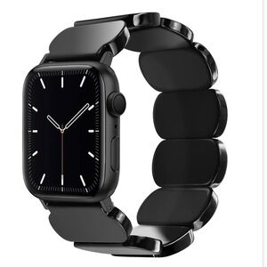 Black Resin STRETCH Smartwatch Band For ALL APPLE WATCH SERIES for WOMEN